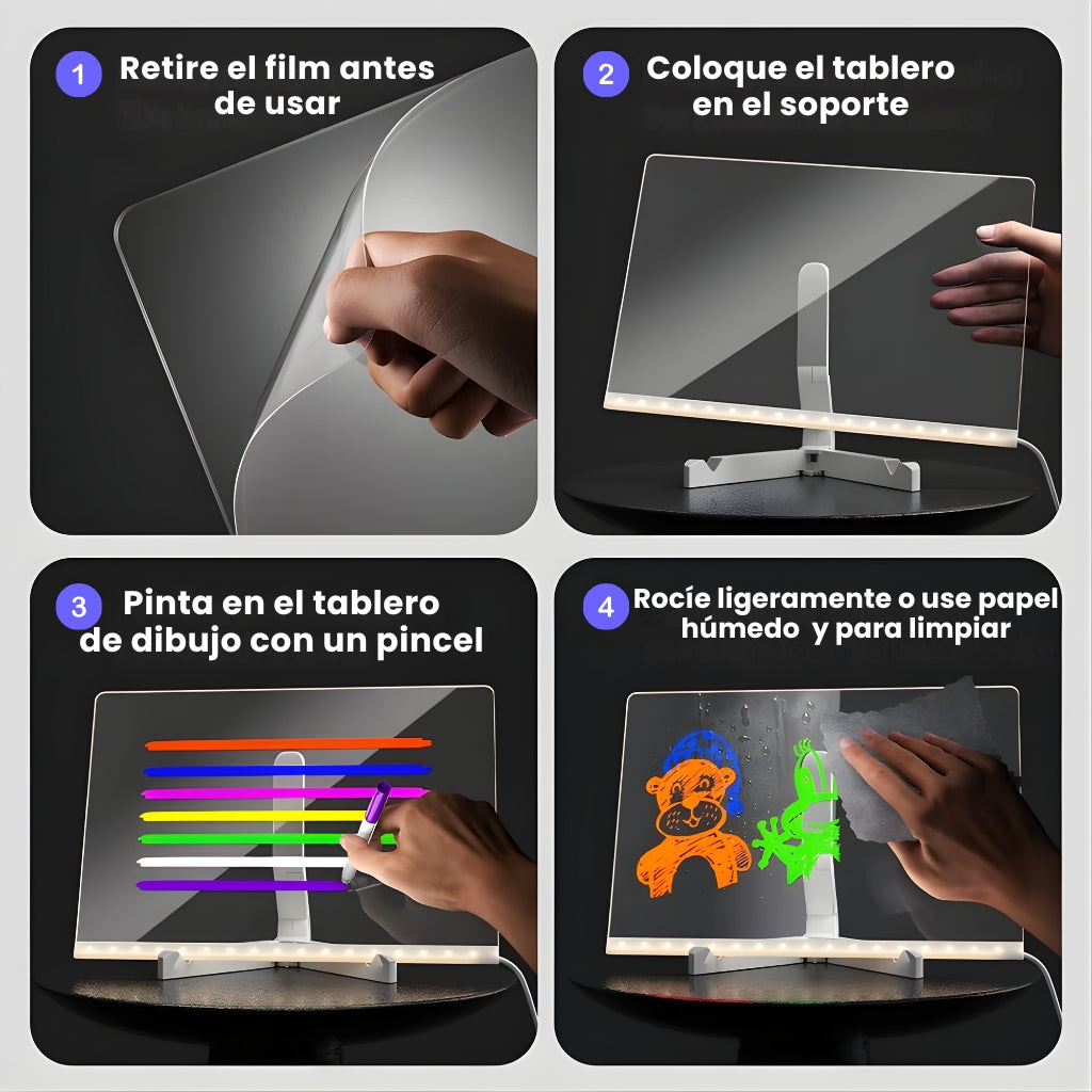 Pizarra Glowy - Dale vida a tus dibujos + Burbujero Blaster Pro de regalo