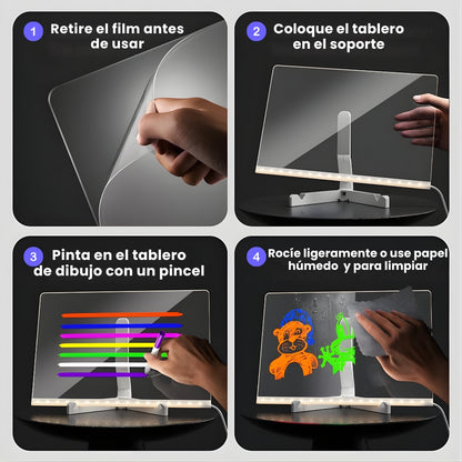 Pizarra Glowy - Dale vida a tus dibujos + Burbujero Blaster Pro de regalo